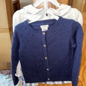 Max Studio Kids 3 Piece Outfit Set XS (4) - Plaid Skirt Cardigan Top